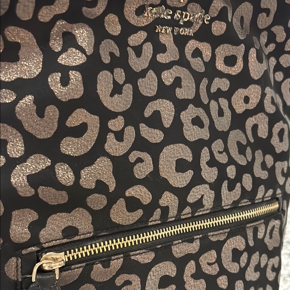 Kate Spade Leopard Print Backpack - Black and Gold - Picture 11 of 12